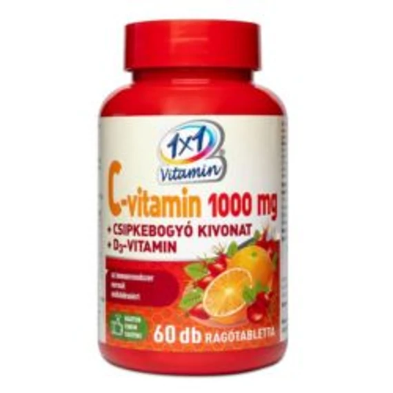 1×1 Vitamin C-Vitamin 1000mg+D3+csipkebogyó rágótabletta 60 db