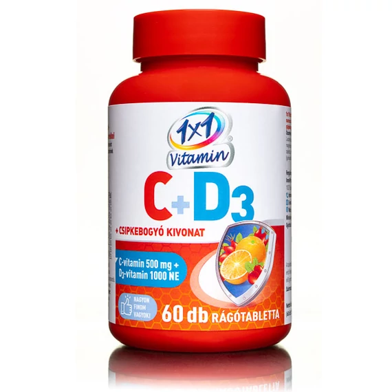 1×1 Vitamin 500mg C-vit.+D3 narancsízű rágótabletta 60 db