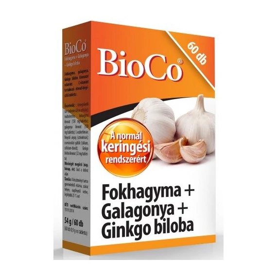 BioCo Fokhagyma+Galagonya+Ginkgo biloba 60db