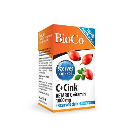 BioCo C+Cink Retard C-vitamin 1000mg + szerves Cink Családi csomag 100db