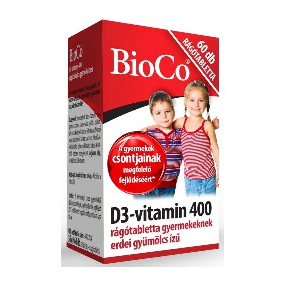 BioCo D3-vitamin 400 IU rágótabletta gyermekeknek 60db