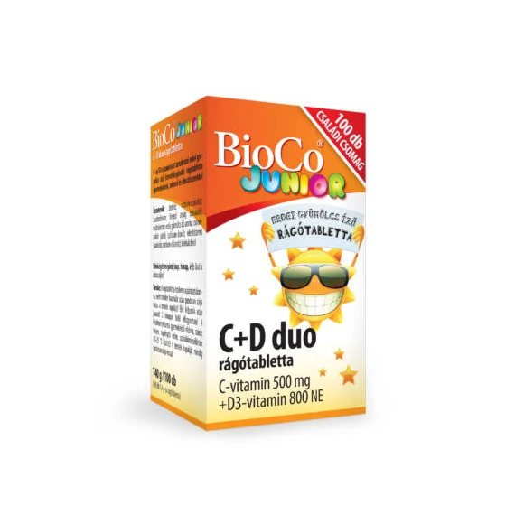 BioCo C+D Duo Junior erdei gyümölcs ízű rágótabletta 100db