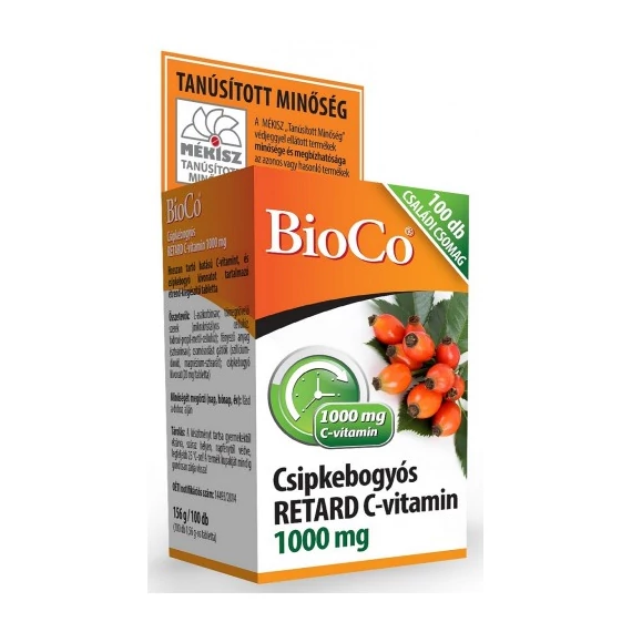Bioco csipkebogyós retard C-vitamin 1000mg tabletta családi csomag 100db