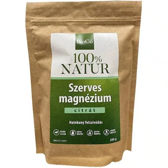 BioCo 100% NATUR Szerves Magnézium Citrát por 200g