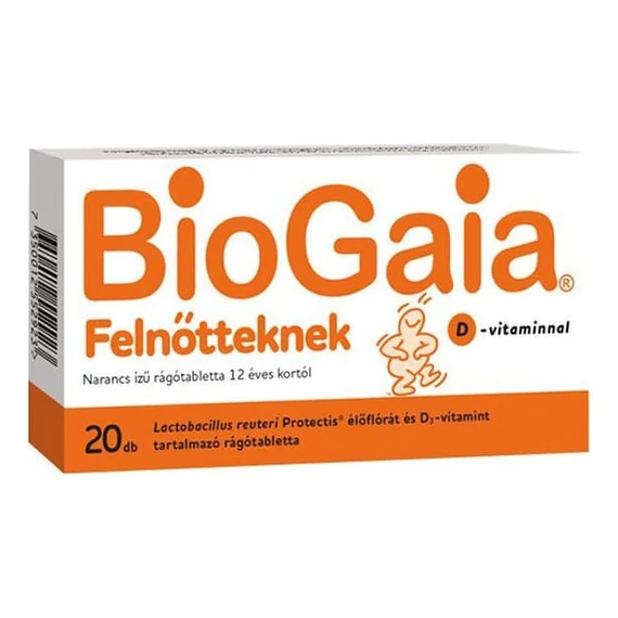 BioGaia Protectis felnőtt narancs ízű rágótabletta 20db