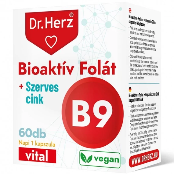 Dr. Herz Bioaktív Folát + Szerves Cink kapszula 60db