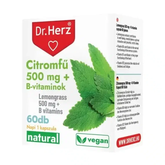 Dr. Herz Citromfű 500mg + B-vitaminok kapszula 60db