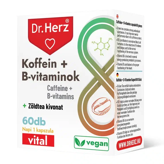 Dr. Herz Koffein + B-vitaminok kapszula 60db