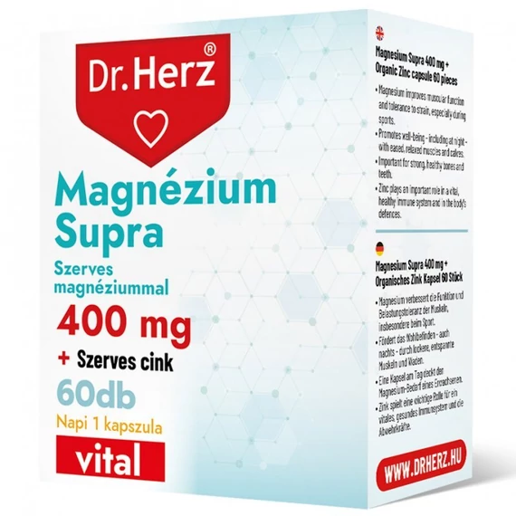 Dr. Herz Magnézium Supra 400mg + Szerves Cink kapszula 60db