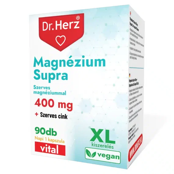 Dr. Herz Magnézium Supra 400mg + Szerves Cink XL kapszula 90db