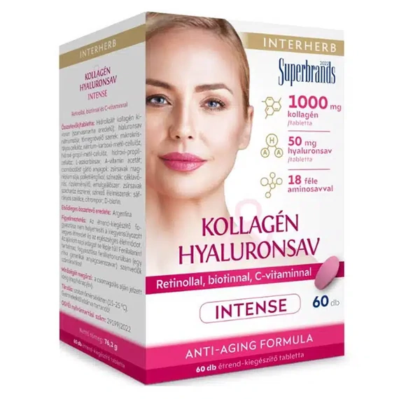 Interherb Kollagén Hyaluronsav Intense tabletta 60db