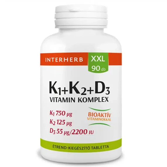 Interherb XXL K1+K2+D3-vitamin tabletta 90db