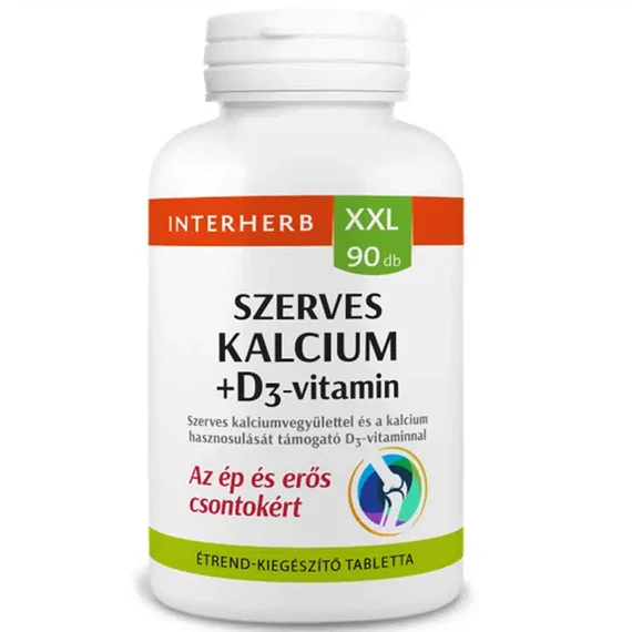 Interherb XXL Szerves Kálcium+D3-vitamin tabletta 90db