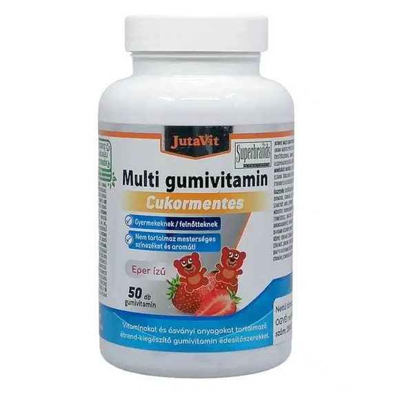 JutaVit Multivitamin cukormentes eper ízű gumivitamin 50db