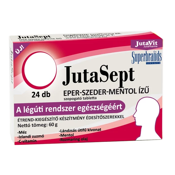 JutaVit Jutasept eper-szeder-mentol ízű szopogató tabletta 24 db