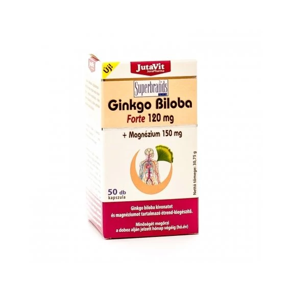 JutaVit Ginkgo Biloba Forte 120 mg + Magnézium 150 mg 50 db