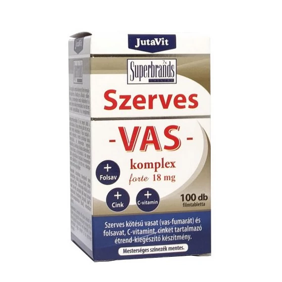 JutaVit Szerves Vas-komplex Forte 18mg tabletta 100db