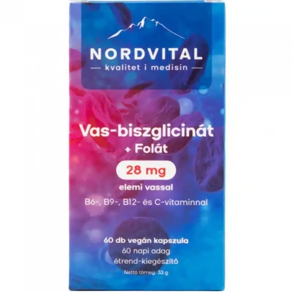 Nordvital Vas-biszglicinát vegán kapszula 60db 