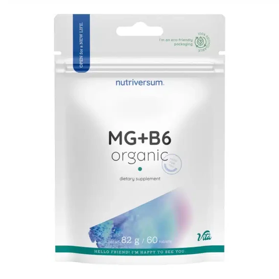 Nutriversum Magnézium+B6-vitamin Organic tabletta 60db