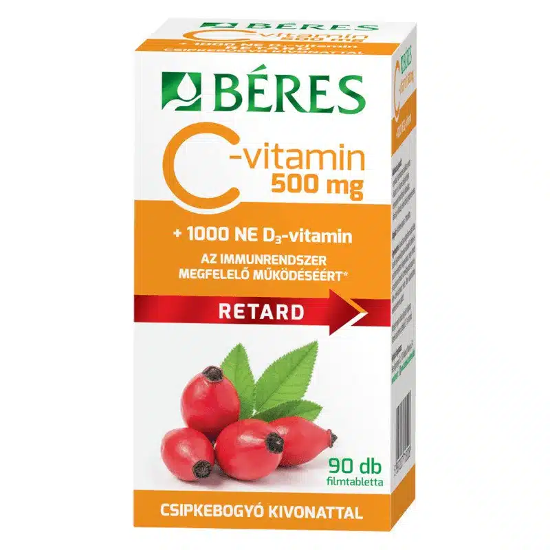 Béres Retard C-vitamin 500mg + D3-vitamin 1000NE filmtabletta 90db