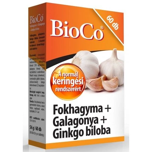 BioCo Fokhagyma+Galagonya+Ginkgo biloba 60db