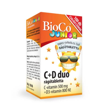 BioCo C+D Duo Junior erdei gyümölcs ízű rágótabletta 100db