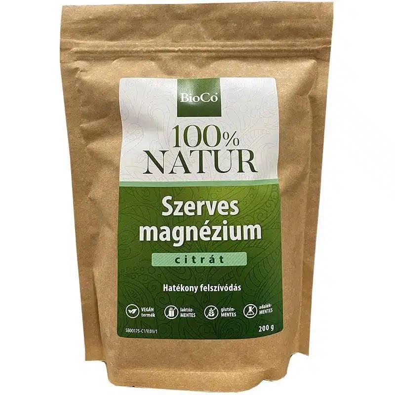 BioCo 100% NATUR Szerves Magnézium Citrát por 200g