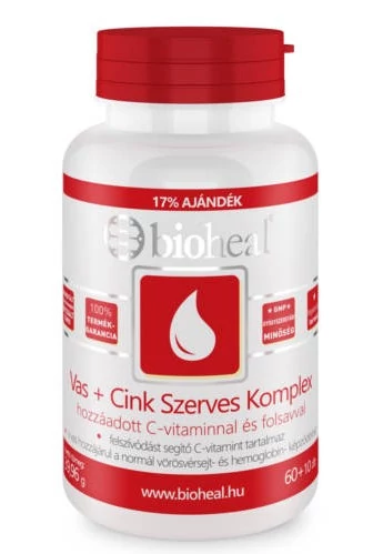 Bioheal vas + cink szerves komplex tabletta 70 db