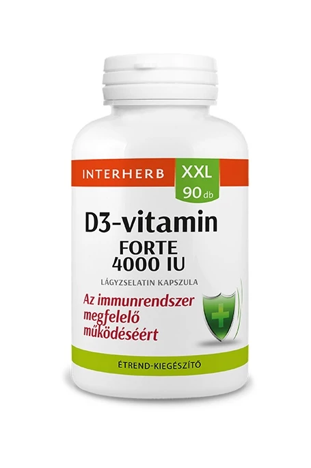 Interherb XXL D3-vitamin forte 4000IU kapszula 90db