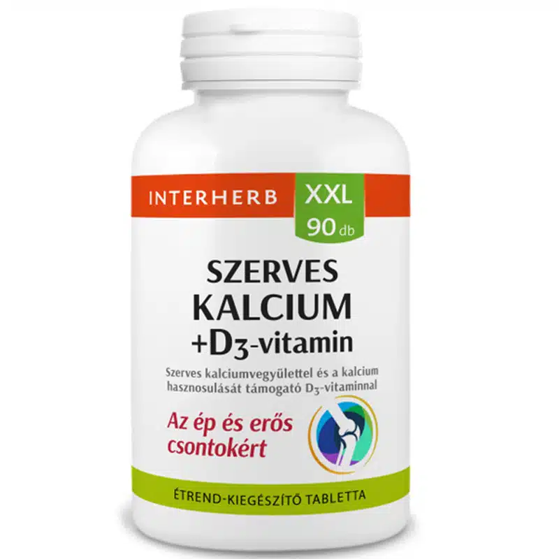 Interherb XXL Szerves Kálcium+D3-vitamin tabletta 90db