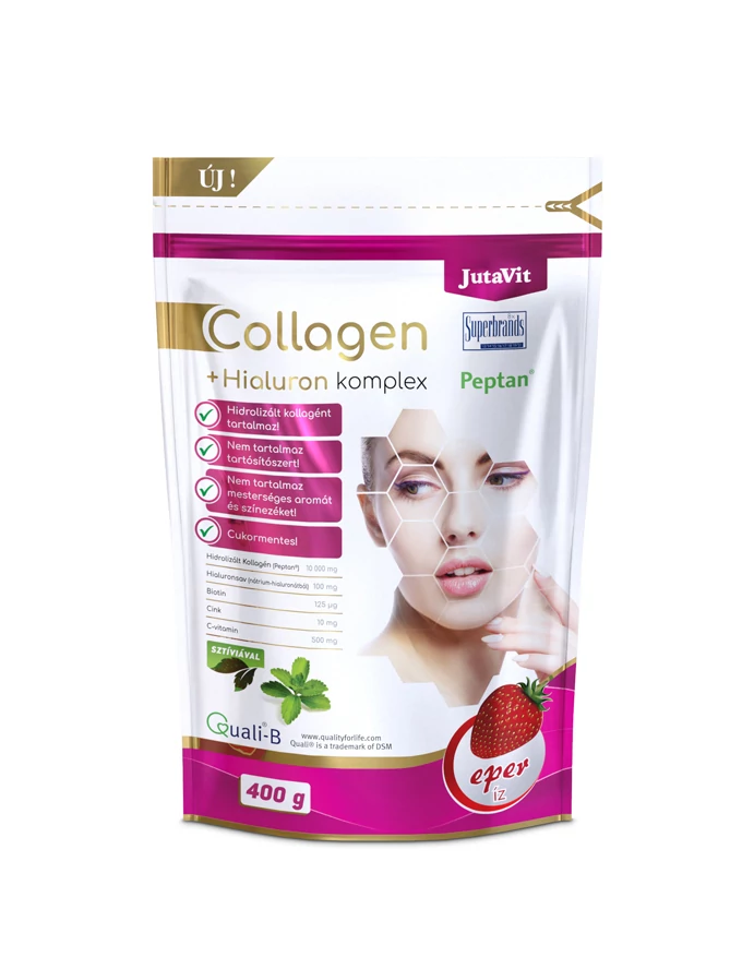 JutaVit Collagen Komplex eper ízű kollagén italpor 400g