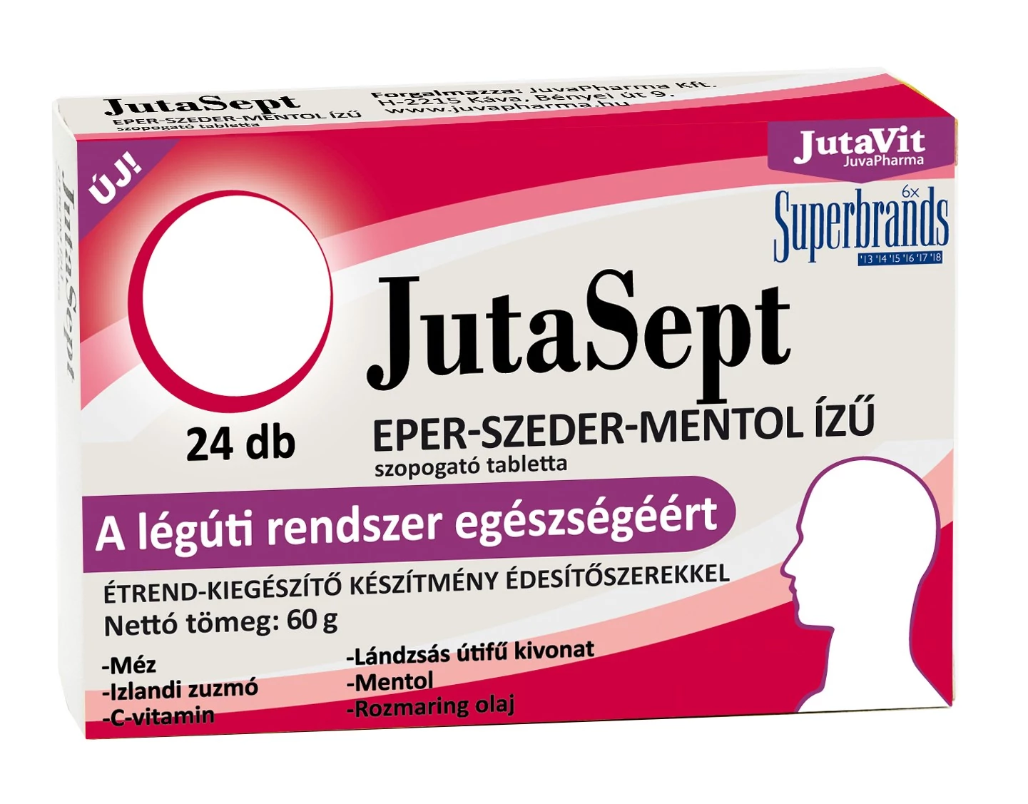 JutaVit Jutasept eper-szeder-mentol ízű szopogató tabletta 24 db