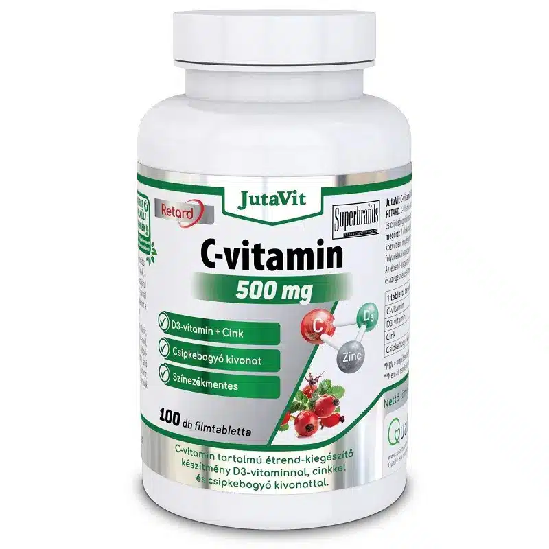 Jutavit C-vitamin 500mg + D3 + Cink tabletta 100db
