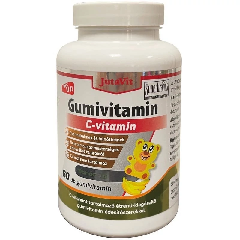 JutaVit C-vitamin Gumivitamin Cukormentes banán ízű 60db