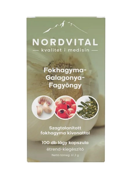 Nordvital Fokhagyma-Galagonya-Fagyöngy kapszula 100db