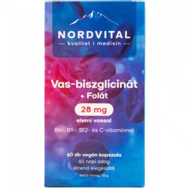Nordvital Vas-biszglicinát vegán kapszula 60db 