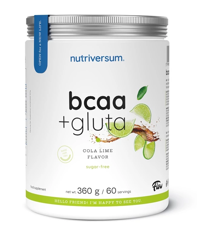 Nutriversum BCAA+GLUTA sugar free Cola-Lime 360g