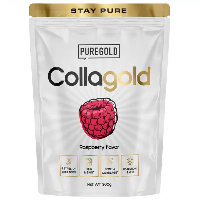 Pure Gold CollaGold Marha és Hal kollagén italpor málna 300g